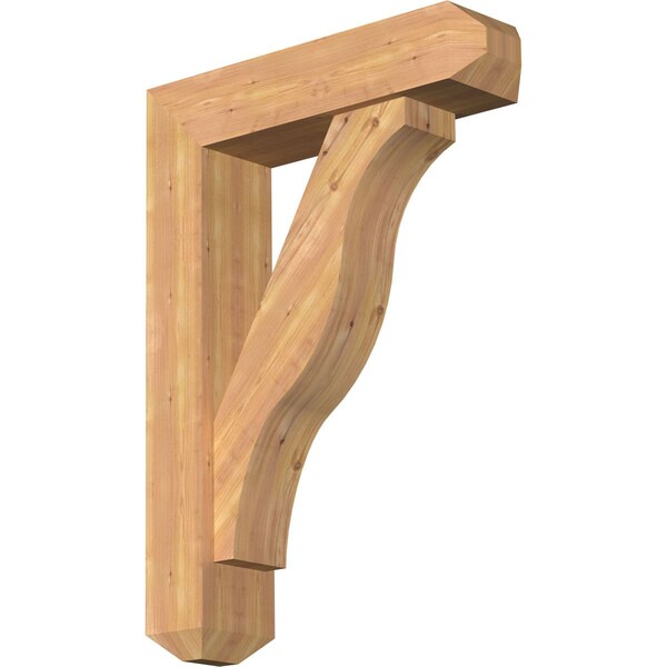 Ekena Millwork Funston Craftsman Smooth Bracket w/ Offset Brace, Western Red Cedar, 7 1/2"W x 30"D x 42"H BKT0806X30X42FST04SWR - main